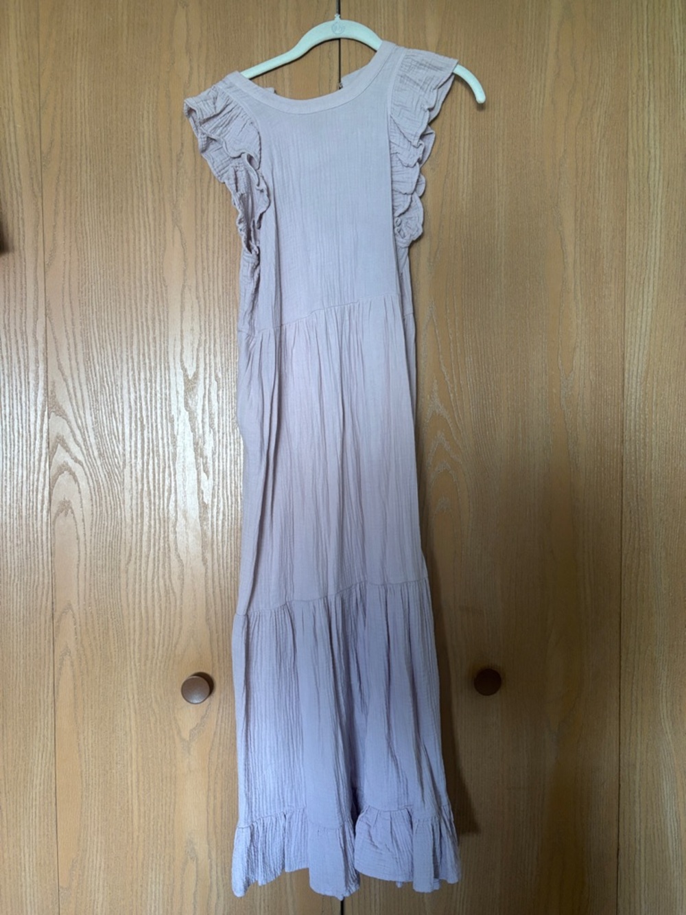 Universal Thread Light Mauve Ruffle Sleeve Maxi Dress